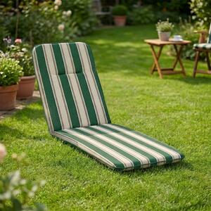 Xtra Cuscino per Sdraio da Giardino Fantasia Multiriga 72+90x44x4 colore Verde e Bianco - 580