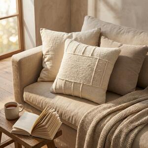 VivaGarden Cuscino Quadrato Bianco 45x45 cm in Cotone e Lana - WO801854