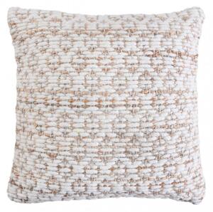 VivaGarden Cuscino Quadrato 45x45 cm in Juta e Lana Colori Marrone Chiaro e Bianco - WO801860