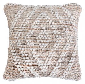 VivaGarden Cuscino Quadrato in Juta e Lana Ecr e Marrone chiaro 45x45x7 cm - WO801868