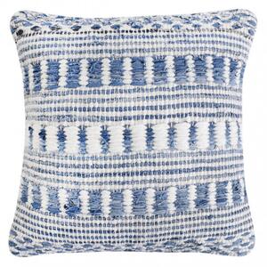 VivaGarden Cuscino Quadrato Fisso 45x45 cm in Lanax Cotone Bianco e Blu Melange - WO801850