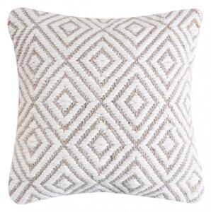 VivaGarden Cuscino Quadrato in Lana Marrone Chiaro e Bianco 45x45x7 cm - WO801866