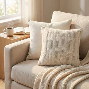 VivaGarden Cuscino Quadrato Renaud 45x45x7 cm in Cotone e Lana colore Bianco - WO801852