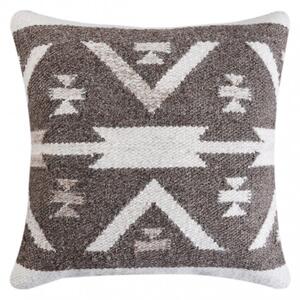 VivaGarden Cuscino Romaric 45x45 cm Bianco/Taupe Fisso in Cotone e Lana - WO801856