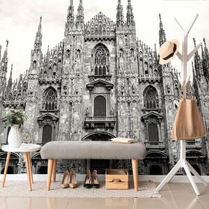 Carta da parati autoadesiva – Duomo di Milano in bianco e nero