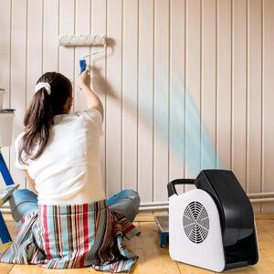 Costway Deumidificatore commerciale 118L e mover d'aria utilitario, Deumidificatore per impieghi gravosi e ventilatore da pavimento portatile Bianco