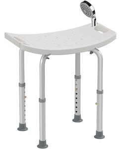 HOMCOM Sgabello Sedile Sedia per Doccia Bagno, Antiscivolo, Altezza Regolabile|Aosom