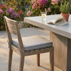 VivaGarden Cuscino Seduta Large Righe Tortora Sfoderabile e Idrorepellente 50x45x4 cm