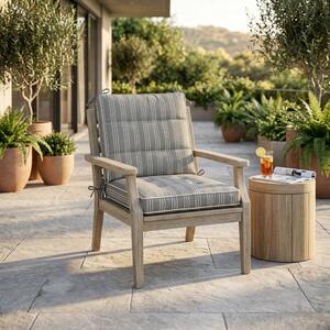 VivaGarden Cuscino Seduta Rigato Tortora Quadrato 40x40 cm Idrorepellente e Sfoderabile - CU805847