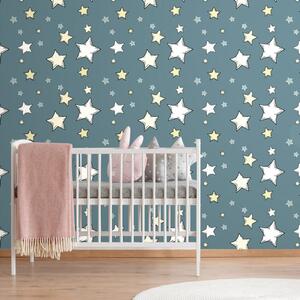 Carta da parati – Stelline spaziali con sfondo blu