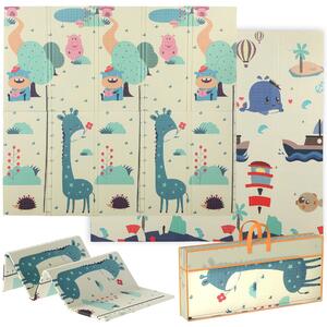 AIYAPLAY Tappeto per Bambini 0-6 Anni a Tema Animali con Superficie Impermeabile in XPE Multicolore, 196x176x1.5 cm | Aosom Italy