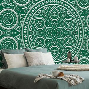 Carta da parati – Mandala etnica delicata in verde