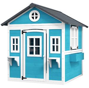 Outsunny Casetta per Bambini 3-8 Anni con Tetto Inclinabile, Vasi e Fioriere, in Legno di Abete, 114x126.4x135 cm | Aosom Italy