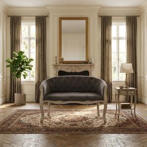 DecHome Divano 2 Posti Classico in Velluto Dimensioni 107x61x70 cm colore Taupe - Danubio