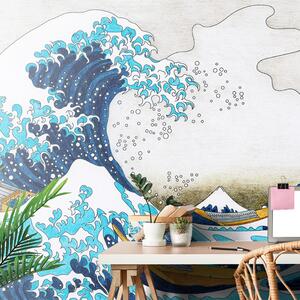 Carta da parati – Riproduzione La grande onda di Kanagawa - Katsushika Hokusai