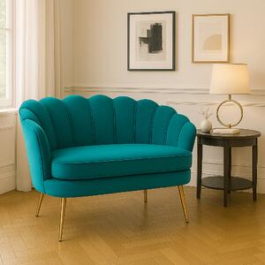 DecHome Divano 2 Posti Contemporaneo Luxury in Velluto Dimensioni 130x77x77 cm colore Alzavola