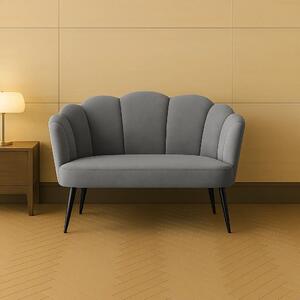 DecHome Divano 2 Posti Contemporaneo Luxury in Velluto Dimensioni 132x66x80 cm colore Grigio