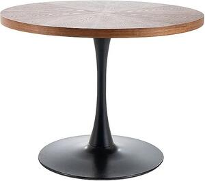 Tavolo da pranzo rotondo EDIN - noce / nero opaco
