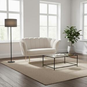 DecHome Divano 2 Posti Contemporaneo Luxury in Velluto Dimensioni 135x76,5x75 cm colore Sabbia - Orel