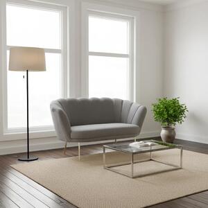 DecHome Divano 2 Posti Contemporaneo Luxury in Velluto Dimensioni 135x76,5x75 cm colore Grigio - Orel