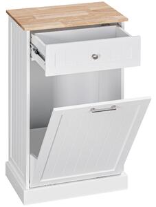 HOMCOM Credenza Cucina, Mobile Cucina con Supporto per Bidoni della Spazzatura da 38 Litri, Cassetto, Bianco | Aosom Italy