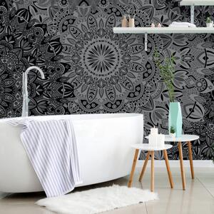 Carta da parati – Mandala stilosa in bianco e nero