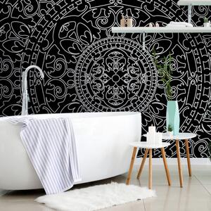Carta da parati – Ornamento orientale in bianco e nero