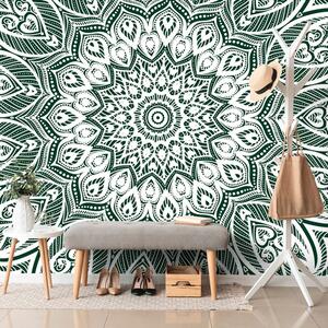 Carta da parati – Mandala dell'armonia su sfondo verde