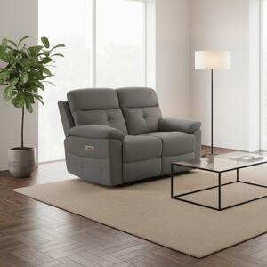DecHome Divano 2 Posti Moderno in Tessuto Dimensioni 139x96x100 cm colore Grigio Scuro - Kayde