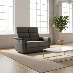 DecHome Divano 2 Posti Moderno in Tessuto Dimensioni 140x77x105 cm colore Grigio Scuro - Faber