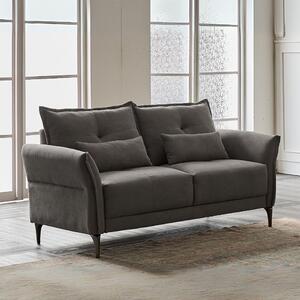 DecHome Divano 2 Posti Moderno in Tessuto Dimensioni 160x76x86 cm colore Grigio Scuro - Nutmeg