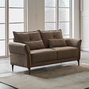 DecHome Divano 2 Posti Moderno in Tessuto Dimensioni 160x76x86 cm colore Beige - Nutmeg