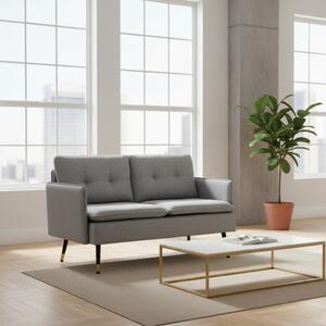 DecHome Divano 2 Posti Moderno in Tessuto effetto Lino Dimensioni 139x68x80 cm colore Grigio