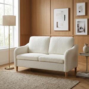DecHome Divano 2 Posti Moderno in Tessuto Sherpa Dimensioni 137x69x82 cm colore Crema