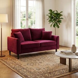 DecHome Divano 2 Posti Moderno in Velluto Dimensioni 152x81x89 cm colore Rosso - Chandler