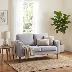 DecHome Divano 2 Posti Scandinavo in Tessuto Dimensioni 124x73x82 cm colore Grigio Chiaro - Santa Fe