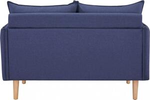 DecHome Divano 2 Posti Scandinavo in Tessuto effetto Lino Dimensioni 130x84x82 cm colore Blu - Ibiza