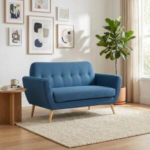 DecHome Divano 2 Posti Scandinavo in Tessuto Dimensioni 147x79x86 cm colore Blu - Canberra