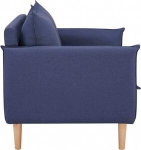 DecHome Divano 2 Posti Scandinavo in Tessuto effetto Lino Dimensioni 130x84x82 cm colore Blu - Ibiza