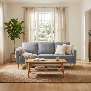 DecHome Divano 3 Posti Moderno in Tessuto Dimensioni 180x73x82 cm colore Grigio - Santa Fe