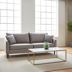 DecHome Divano 3 Posti Moderno in Velluto Dimensioni 196x83x89 cm colore Tortora - Cordoba