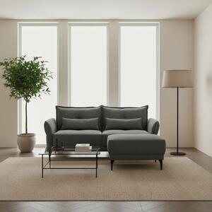DecHome Divano 3 Posti Moderno in Tessuto Dimensioni 196x76x86 cm colore Grigio Scuro - Nutmeg