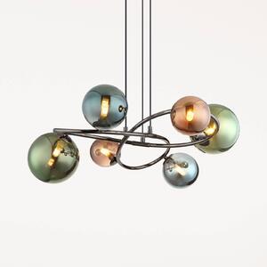 Globo Lampada a sospensione Riha, Multicolore, Soggiorno / Sala da pranzo, Vetro, Lampada a sospensione