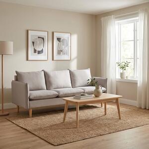 DecHome Divano 3 Posti Scandinavo in Tessuto Dimensioni 188x82x84 cm colore Beige - Ibiza