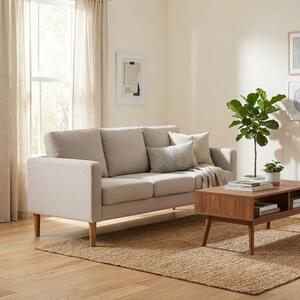 DecHome Divano 3 Posti Scandinavo in Tessuto Dimensioni 177x73x82 cm colore Beige - Santa Fe
