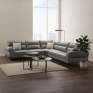 DecHome Divano Angolare 5 Posti Moderno in Microfibra Dimensioni 300x250x77x100 cm colore Grigio - Sigmar
