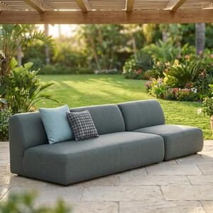 VivaGarden Divano da Esterno 2 Posti con Cuscini in Alluminio 112x124x76 cm colore Grigio - Vancouver
