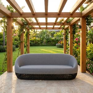 VivaGarden Divano da Esterno 2 Posti con Cuscini in Alluminio e Corde 180x91x71 cm colore Antracite