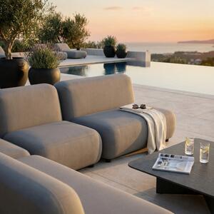 DecHome Divano da Esterno 2 Posti Modulare Centrale in Alluminio 119x65x76 cm colore Grigio Scuro