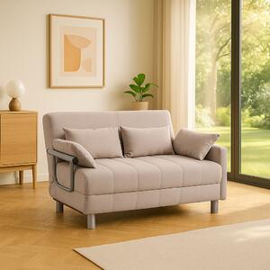 DecHome Divano Letto 2 Posti Moderno in Tessuto Dimensioni 102x82x81 cm colore Beige